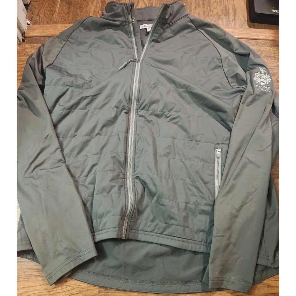 Peter Millar Jacket Mens XL Merge Hybrid Gray Trump Scotland Golf Course Logo